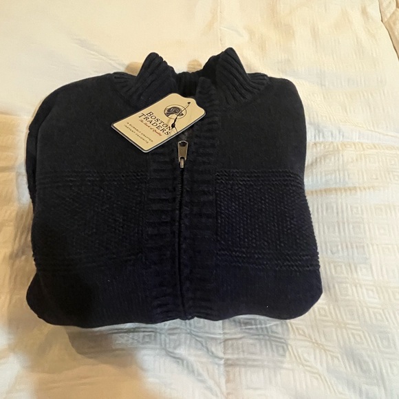 NEW Boston Traders Men's Sherpa-Lined Full Zip Sweater Jacket Size Medium - Picture 5 of 9